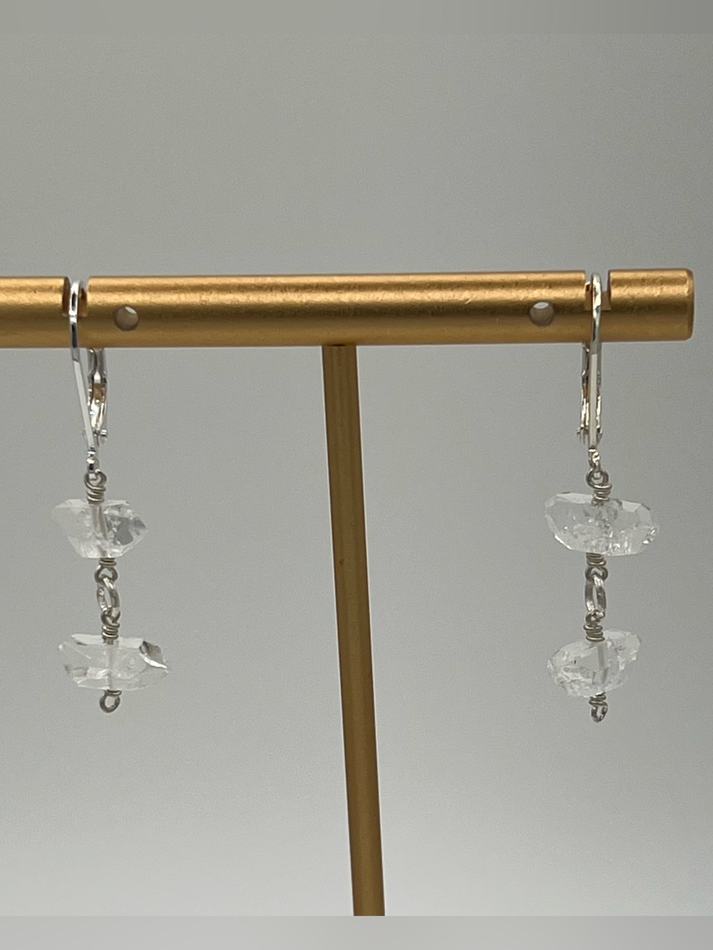 Herkimer Diamond Sterling Silver Dangle Earrings